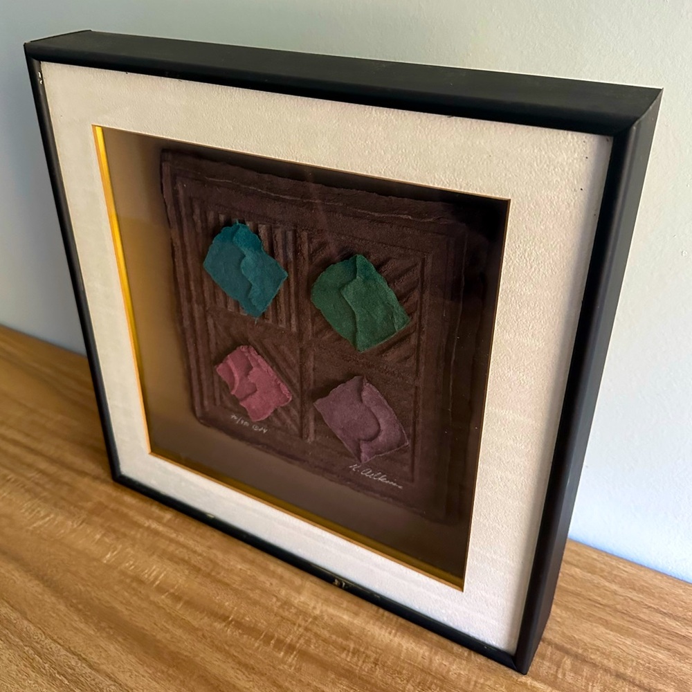VINTAGE 1984 ROBERTA ADKINS SIGNED PAPER 3D ART FRAMED 70/450 LIMITED EDITION